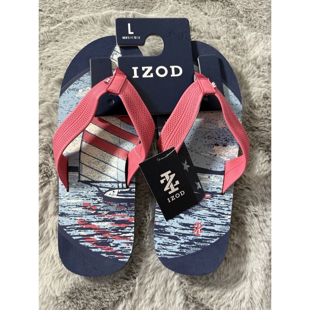 Izod flip flop beach pool shoes size L 11-12 New